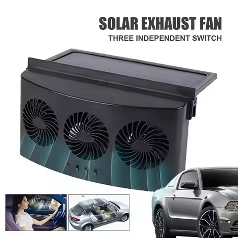 Solar Powered Car Exhaust Fan 3-Head Car Ventilation Fan Car Interior Air Circulation Cooling Fan Fo