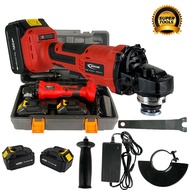 BONYA เครื่องเจียร์ไร้สาย 128V เครื่องเจียร์แบตเตอรี่ 4 นิ้ว