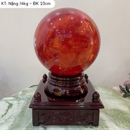 Obisidian Red Volcanic Stone Ball 14kg Solid Feng Shui