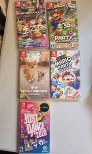 Mario Kart (sold), Mario Party(SOLD), Just dance, Little friends(SOLD), Mario party superstars(SOLD)