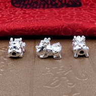 Sterling Silver 999 Pure Silver Pixiu Beaded Handmade diy Material Bracelet Braided Accessories 3D H