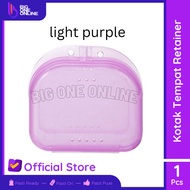 Dental Kotak Retainer Kecil Tempat Gigi Palsu Box Protesa, Denture Box - Light Purple