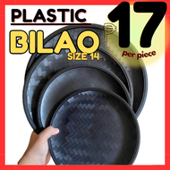 1024 Moolah88 Plastic Black Bilao (size 14) for Party, Platter, Sushi, Maki, Noodles, Pansit, kakani