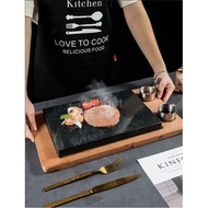 High temperature resistant volcanic rock wood stone steak tray grill plate granite slab board steak 
