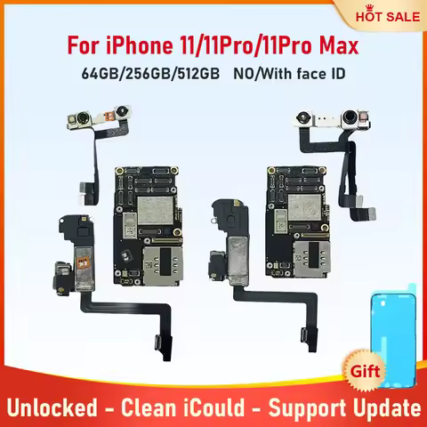 Working Motherboard for iPhone 11 Pro Max 11 Pro 64g 256g 512g Mainboard With Face ID Unlocked Logic