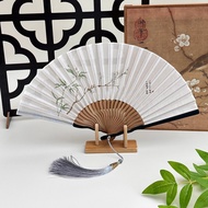 New Chinese Style Fan Chinese Style Folding Fan Plain Elegant Female Fan Chinese Painting Ancient Fa