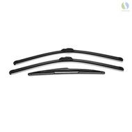 3pcs Front Rear Windshield Windscreen Wiper Blade Set Replacement for Peugeot 206 98-10 MOTO TOPGT