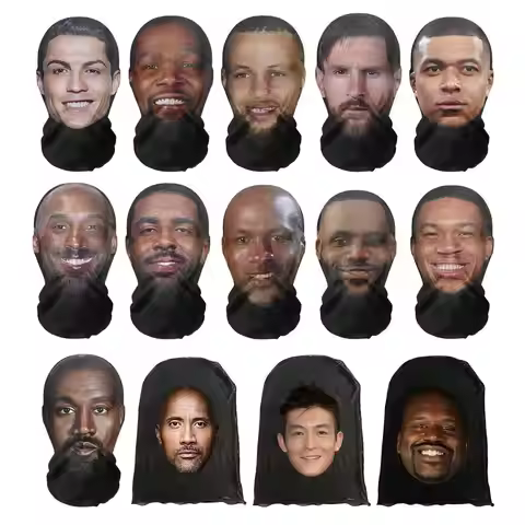 Funny 3D Printed Interesting Full Face Mask Celebrity Realistic Face Mask Hip Hop Balaclava Party Co