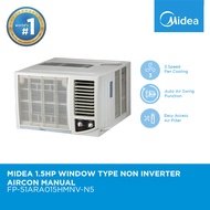 Midea Window-Type Manual Non-Inverter Aircon 1.5 HP FP-51ARA015HMNV-N5