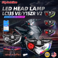 Lampu Depan Y15ZR V2 LC135 V8 New Headlight Front Lamp Sharingan Lamp APP Custom Plug And Play Headl