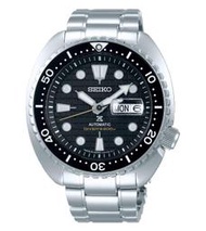 SEIKO KING TURTLE 精工黑色海龜王陶瓷圈藍寶石鏡面200M鋼帶機械錶 型號：SRPE03J1【神梭鐘錶】