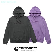 Carhartt เสื้อแจ็คเก็ตลำลองแขนยาวมีฮู้ดแบบสวมหัว,เสื้อแจ็คเก็ตสเวตเตอร์ปักลายชายและหญิง