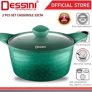 DESSINI ITALY MRLB-32 32CM Casserole Die Cast Aluminium Non Stick Stockpot Bowl Soup Pot Wok Fry Pan