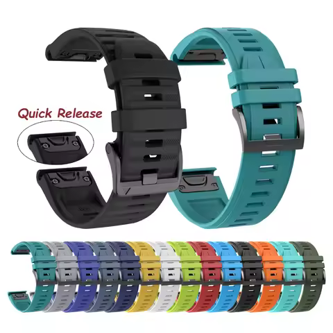 Quick Release Silicone Watchband For Garmin Fenix 7X 7 Pro 6 6X X5 Sapphire/Tactix Bravo/Quatix 7X S