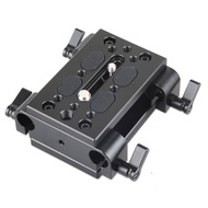 SmallRig Camera Mounting Plate Tripod Monopod Mounting Plate with 15mm Rod Clamp Railblock for Rod S