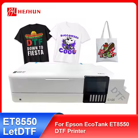 HESHUN A3 A4 LET-DTF Printer For Epson EcoTank ET8550 DTF Printer T-shirt Printing Machine With Sing