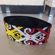 Kalimantan dayak special beaded skullcap. Adult size typical dayak peci