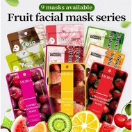 [100% ORIGINAL] 25ml MOIKA Fruit Series Sheet Facial Face Mask Skin Care Beauty Extract Topeng Muka Harga Borong