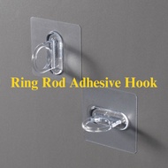 MAJU Ring Rod Adhesive Holder Wall Hook Punch Free Multifunctional Curtain Bathroom Kitchen Pelekat 