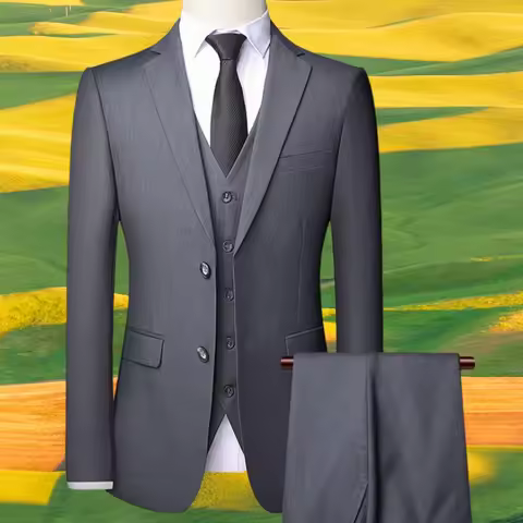 High Quality Wedding Groomsmen Suit 3 piece (Jacket+Vest+pants) Men Simple Business Elegant Fashion 