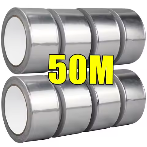 Aluminium Foil Tape Silver Heat Resistant Leakproof Adhesives Patching Repair Anti-Leakage Duct Tape