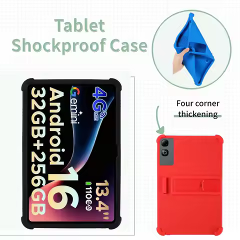 For DOOGEE U13 Pro Tablets 13.4"Case Shockproof Airbags Soft Silicone Android16 Ajustable Stand Cove