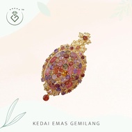 [Kedai Emas Gemilang] 3001236{YS}Colour Crystal&Glass Diamond Gold Pendant/Brooch(5.3Mm)(41.9G)[550 