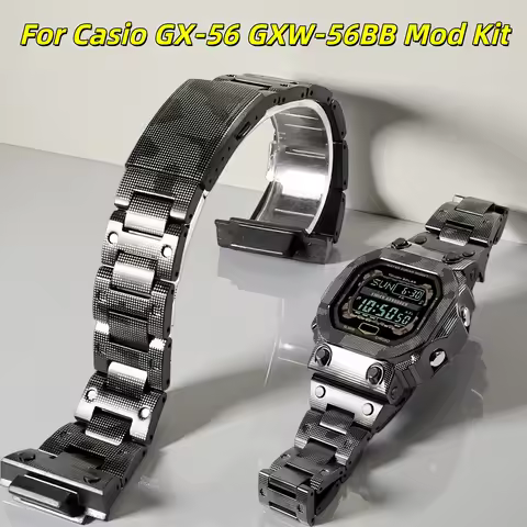 GX56 Mod kit Metal Case Strap For Casio G-Shock GX-56 GXW-56BB Modified Stainless Steel Camouflage B