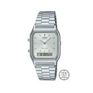 [Watchwagon] Casio AQ-230A-7A Analog Digital Mens Dress Watch AQ-230 Silverish Dial