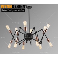 Wynn Design Set with LED Bulb Holder Spider Light 12 Holder Adjustable Hanging Light Industry Holder