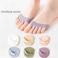 2pairs/set Forefoot Half Length Socks Five Finger Women's Invisible Sweat Absorbing Split Toe Socks 