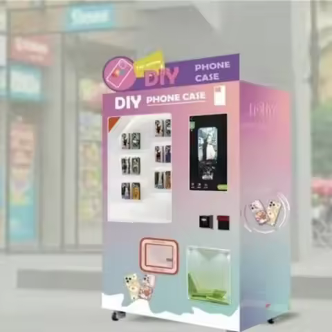 Customized UV Printing DIY Mobile Phone Case Vending Machine Fast Output Multilingual Multiple Payme