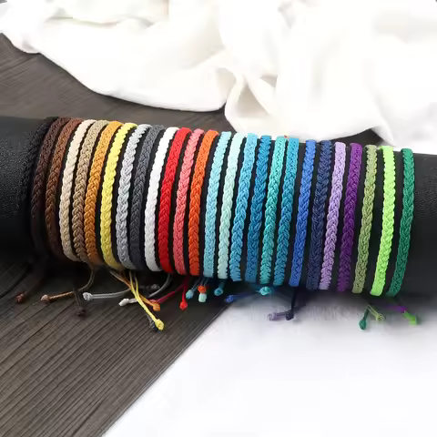 New 26 Styles Wax Line Handmade Braided Bracelet Adjustable Couple Bracelet Jewelry Gift for Friend 