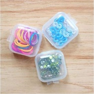 Mini Storage Jewelry Clear Square Transparent Plastic Small Storage Box / Bekas kecil simpan barang kemas