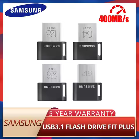 SAMSUNG Original USB3.1 Flash Drive FIT Plus 128GB 256GB 512GB 400MB/s High Speed Mini Pen Drive 64G