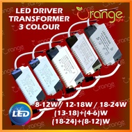 LED DRIVER / TRANSFORMER / 3 COLOUR TYPE / 8-12W / 12-18W / (13-18)+(4-6)W / (18-24)+(8-12)W