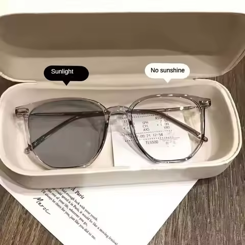 Photochromic Anti Radiation Eyeglasses for Women/Men Anti Blue Light Metal Frame Shades UV400 Anti R