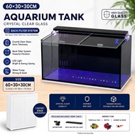 2FT SOBO Back Filtration System Crystal Clear Fish Tank OMBC-60cm 2Ft with Plant LED and Pump 44L