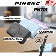 [3C Certified] Pineng PN-701PD 10000mAh Magnetic Wireless w/ 22.5W Fast Charge Built-in Cables PN701