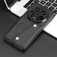 Vỏ cho Xiaomi 14 siêu trường hợp ví da ốp lưng lật cho xiomi mi14 siêu 14ultra khe đựng thẻ giữ đỡ đ