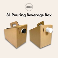 3L Pouring Disposable Beverage Dispenser Cardboard Container Box with Thermal Bag for hot cold drink