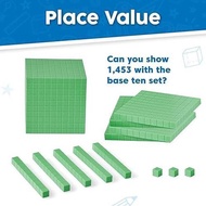 Hand2mind Green Foam Base Ten Blocks Complete Set Place Value Blocks