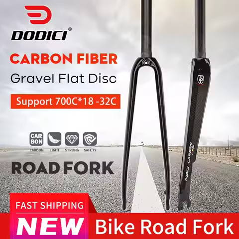 DODICI Straight Pipe 700x32C 28.6mm All Carbon Fiber Road Fixed Gear Fork Road City Bicycle All Carb