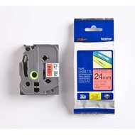 JP BROTHER Brand BROTHER Red Background Black Lettering 24mmx8M Standard Adhesive Shell Label Tape/P