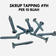 Per 10 pcs FY 6 x 1 1 1/ 2 inch Flat Head Tapping Screws 6 mm x Length 38 mm 3.8 cm 1.5 Inch Electro