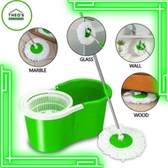 Theos Magic Spin Mop W/ Bucket 1 Head Rotating 360