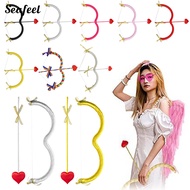 (Seafeel) Cupid Bow and Arrow Set Stage Performance Accessories Valentine's Day Heart Shape Bow Prop