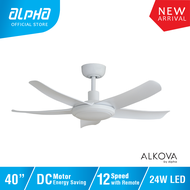 ALPHA Alkova - PAZION G2 40 Inch LED DC Motor Ceiling Fan with 5 Blades (12 Speed Remote) [Exclude Installation]