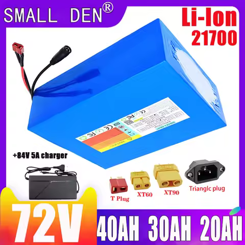 72V 40Ah 30Ah 20Ah 10Ah 21700 lithium battery pack with built-in BMS 0-3500W motor high-power rechar