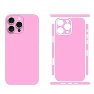 Pink Color Skin Compatible for iPhone 16 Pro Max 15 14 13 12 Pro Max 16E Back Screen Protector IP16 